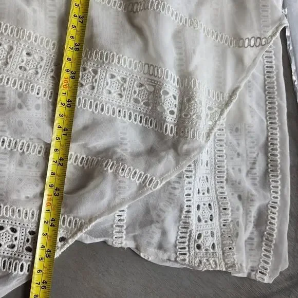 NWT Lenon Womens White Embroidered Eyelet Midi Dress M Asymmetrical Cottagecore - Picture 12 of 12